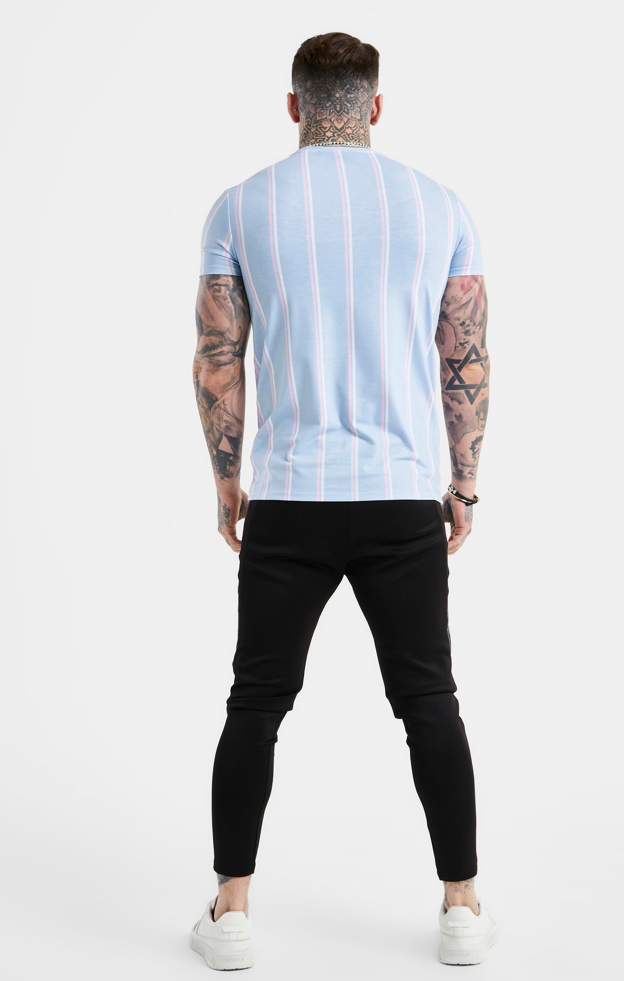 SikSilk Striped Tee - Blue
                    
                         Pink & White (4)