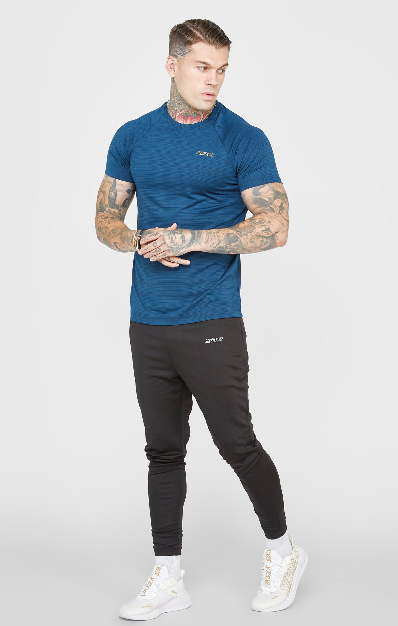 Teal Sports Textured Look T-Shirt (2)