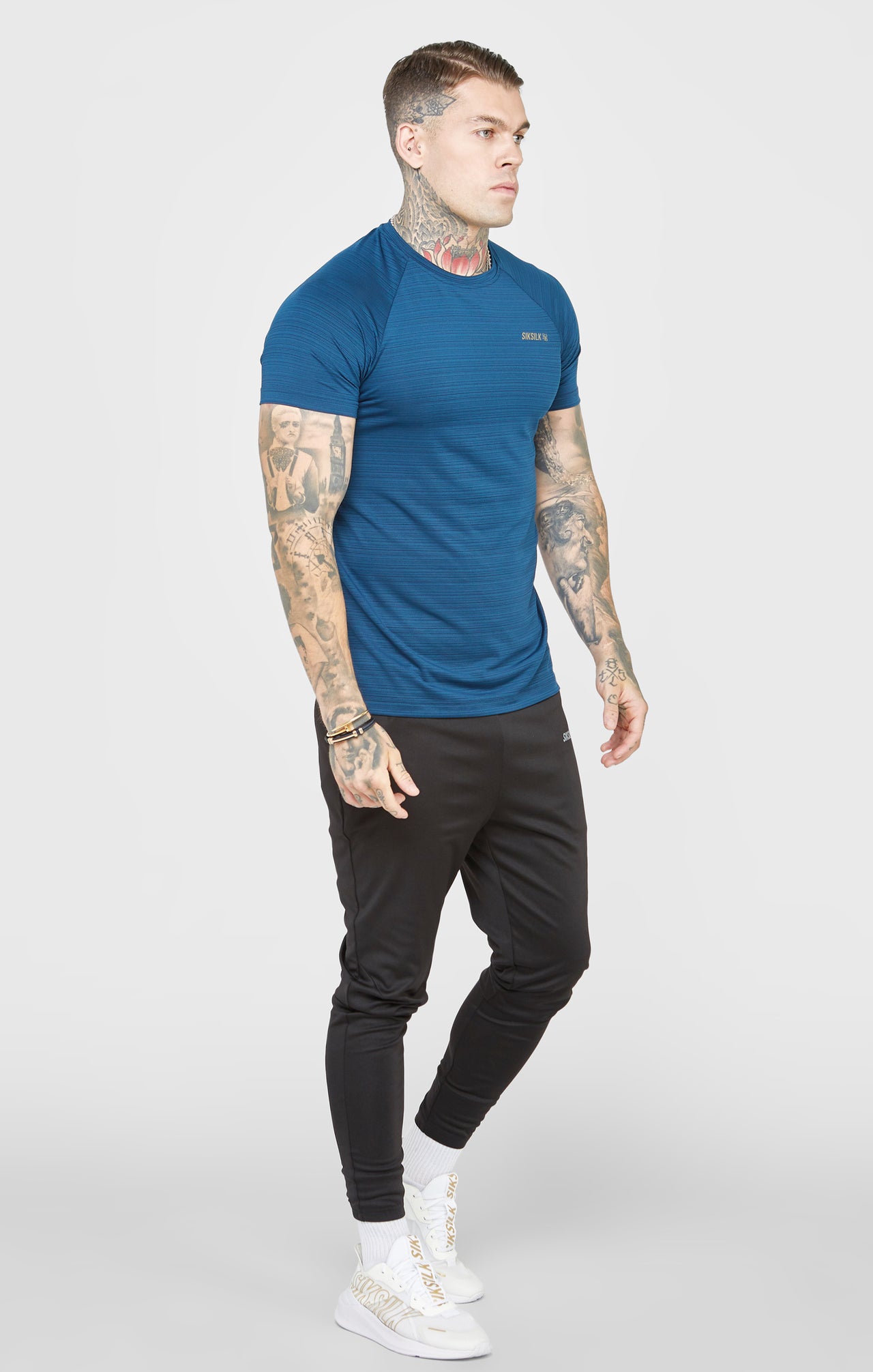 Teal Sports Textured Look T-Shirt (3)