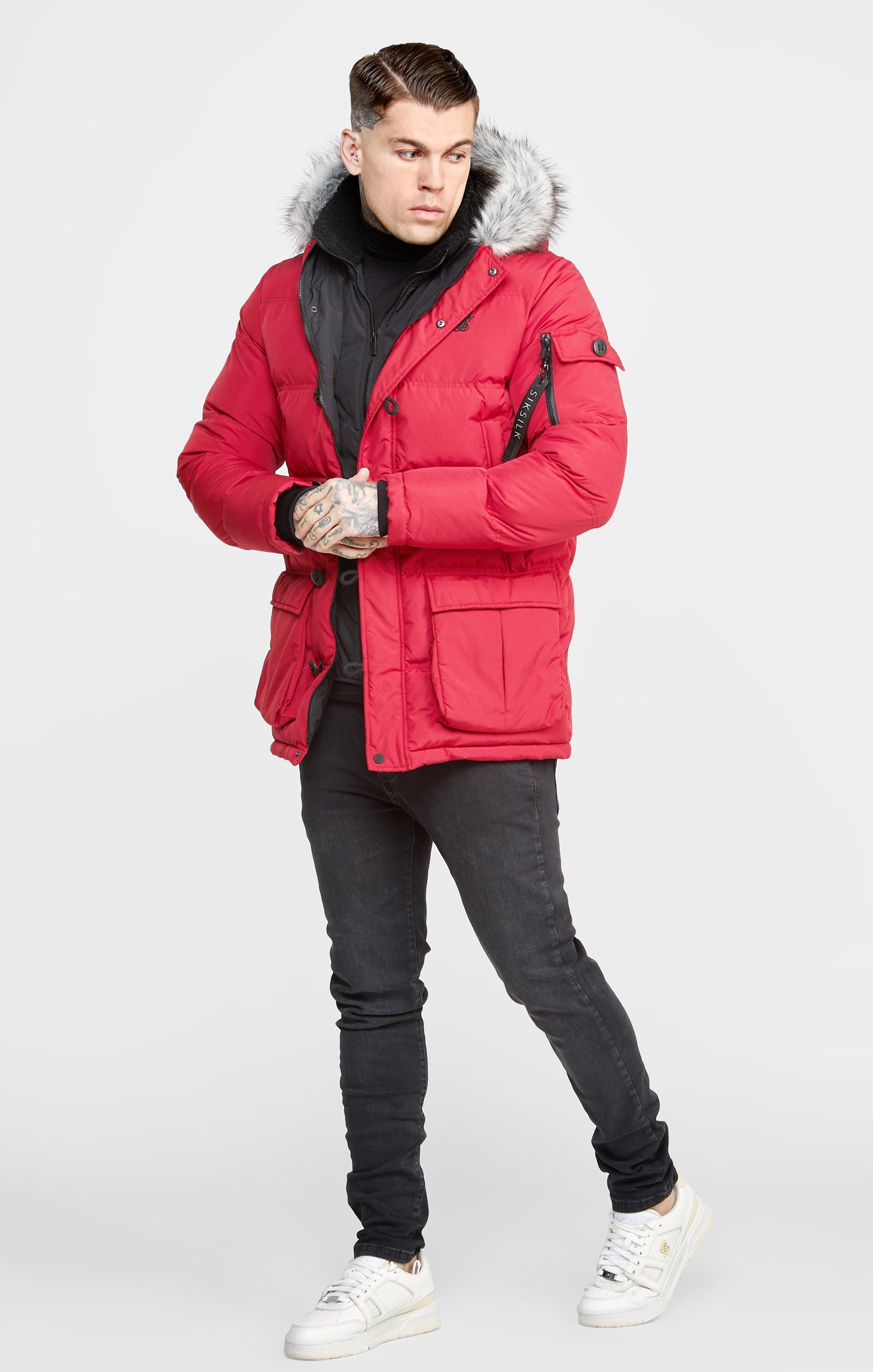 Sik silk clearance red coat