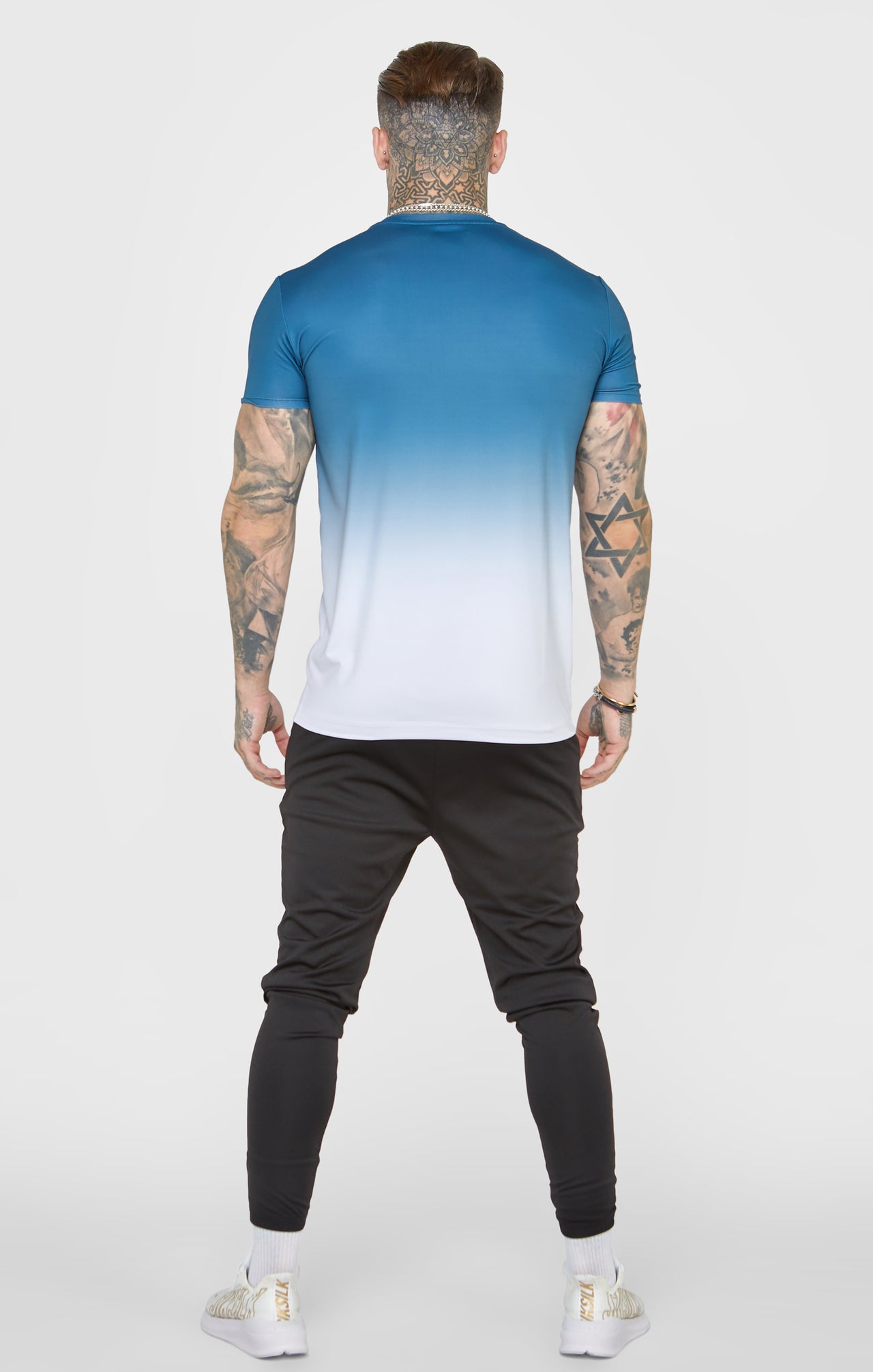 Teal Sports Fade Muscle Fit T-Shirt (4)