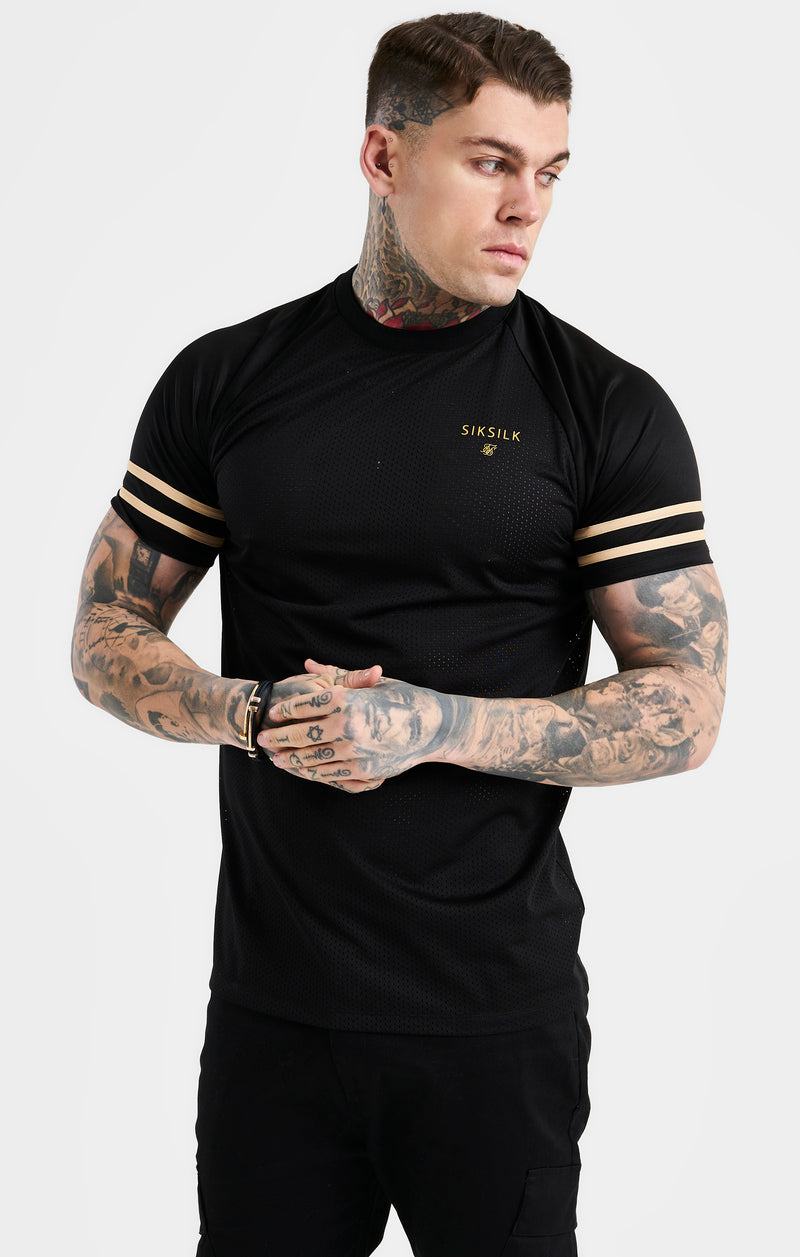 Black Mesh Short Sleeve T-Shirt