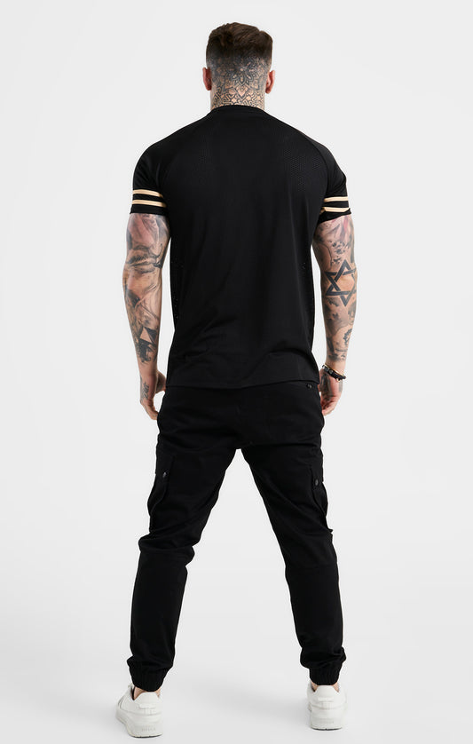 Black Mesh Short Sleeve T-Shirt