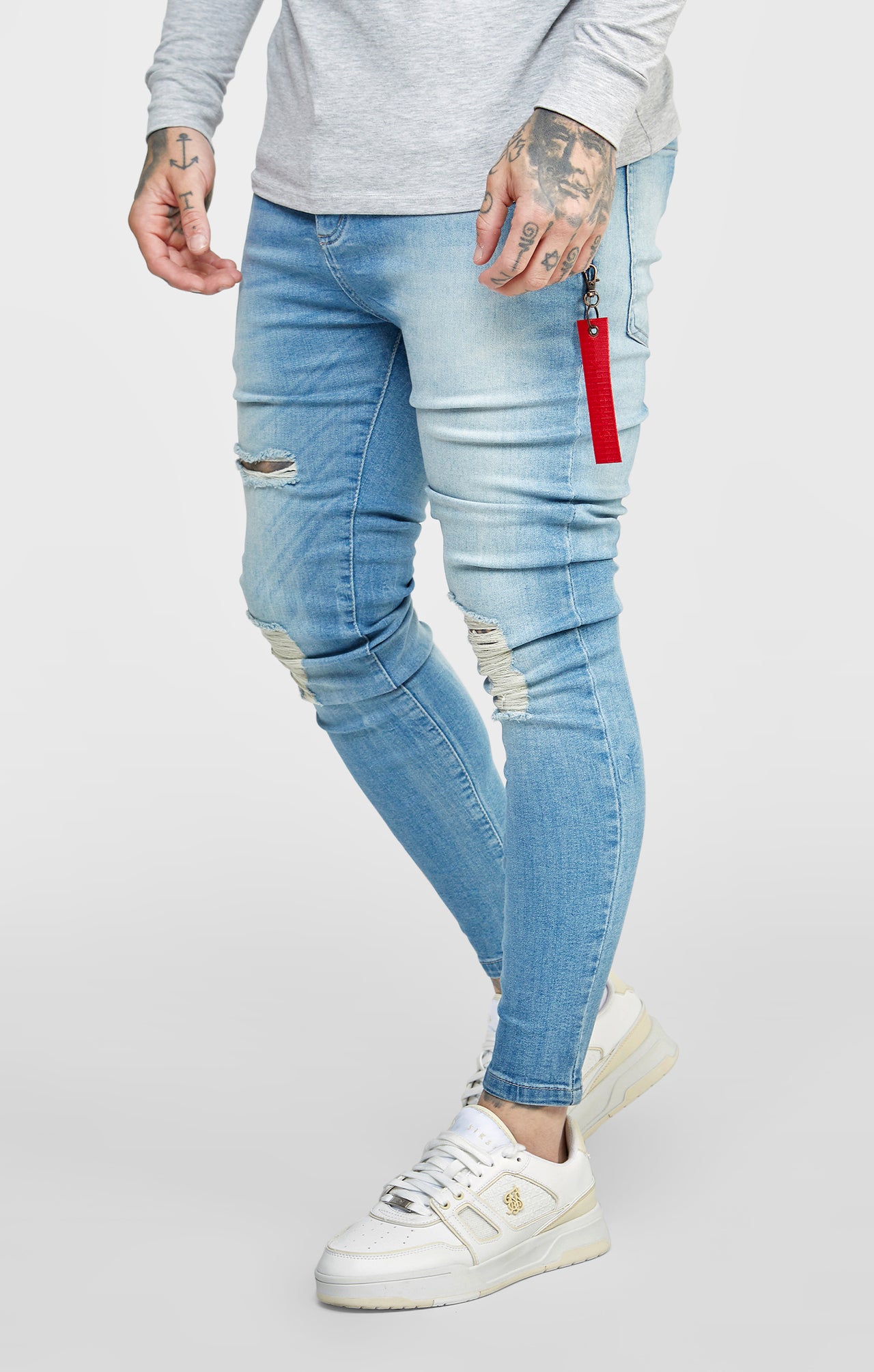 SikSilk Skinny Fit Flight Denims - Midstone