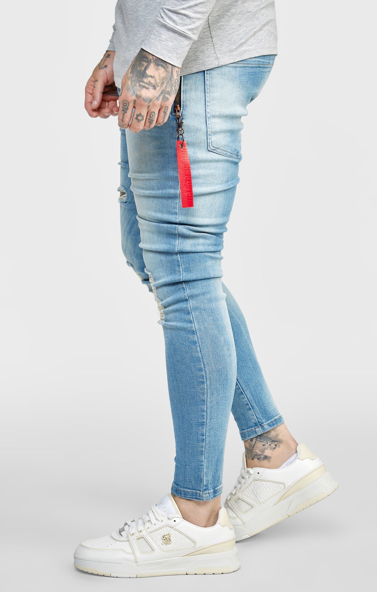 SikSilk Skinny Fit Flight Denims - Midstone (1)