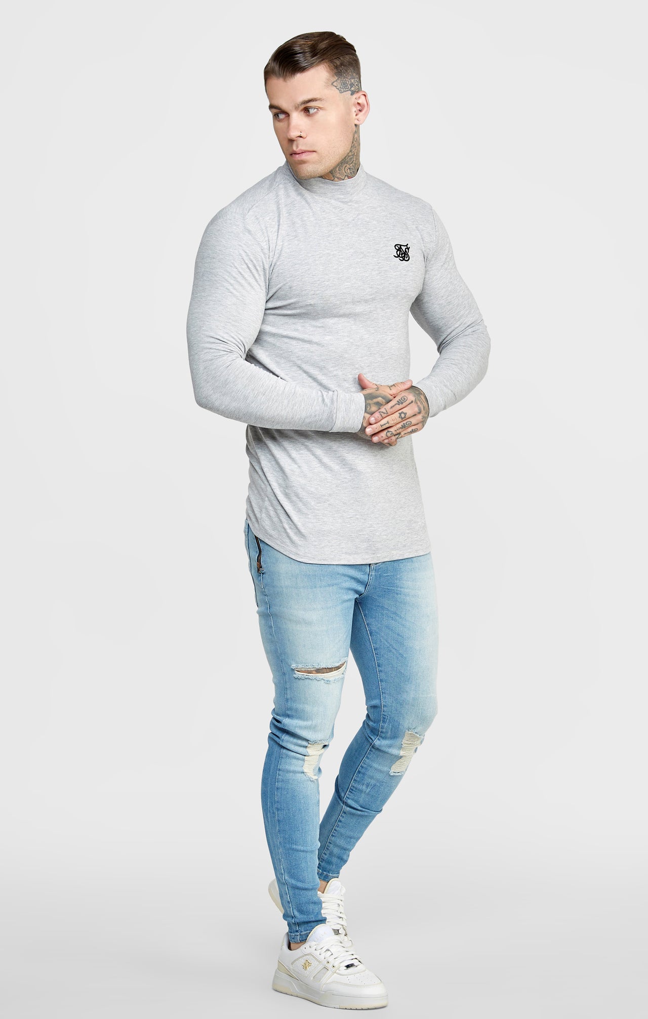 SikSilk Skinny Fit Flight Denims - Midstone (2)