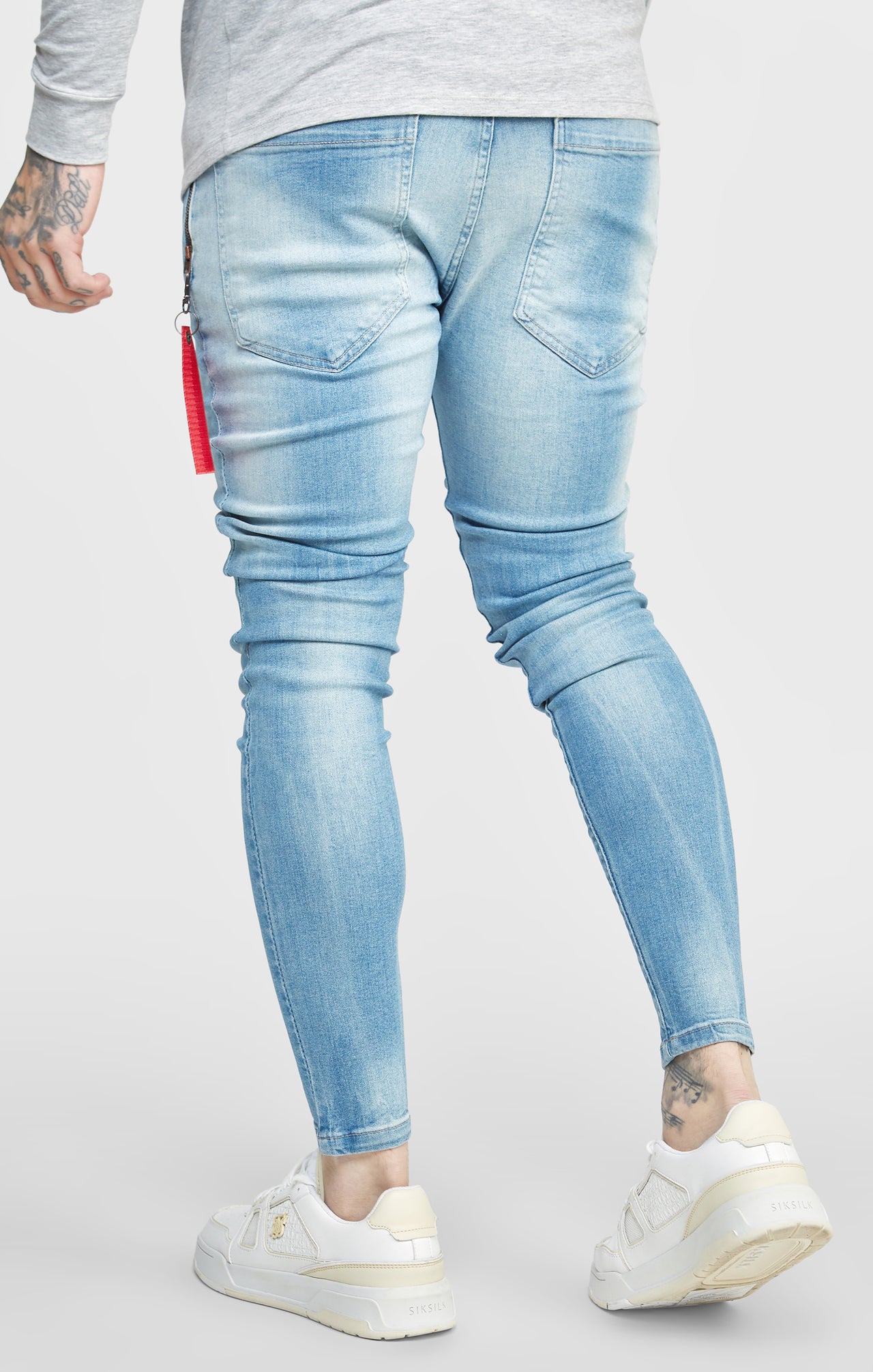 SikSilk Skinny Fit Flight Denims - Midstone (3)