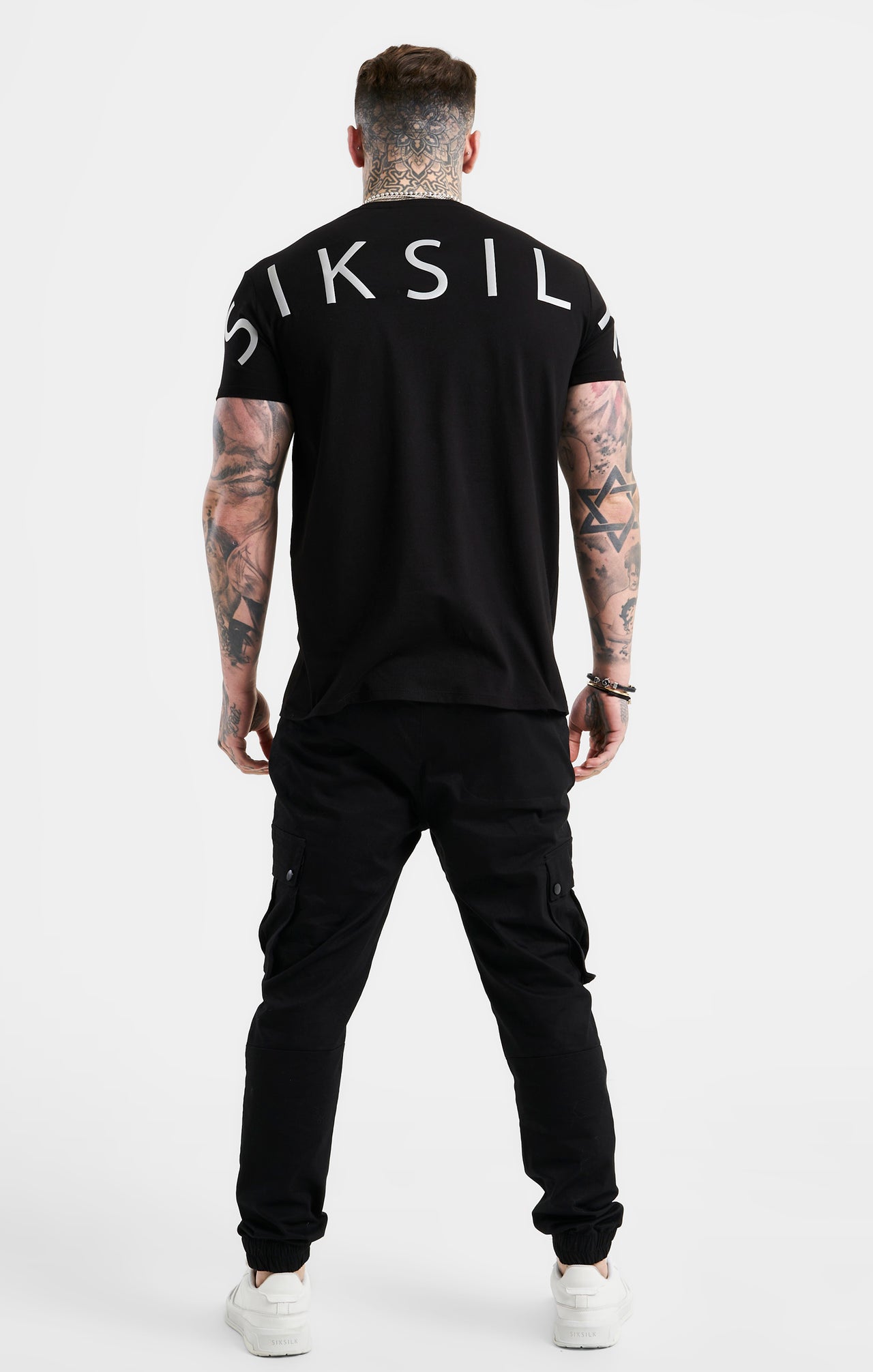 SikSilk Rear Logo T-Shirt - Black & Gold (4)