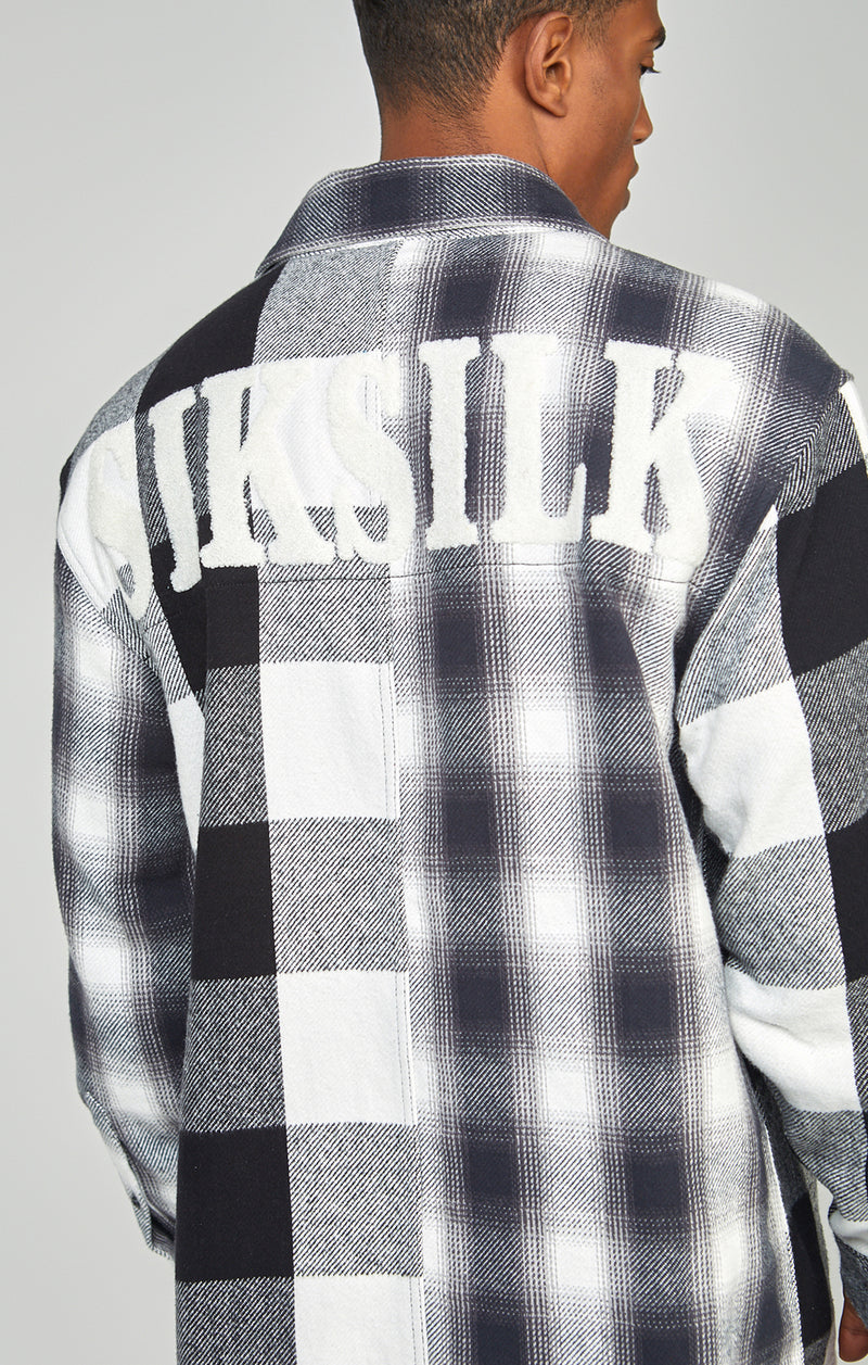 Black Towelling Logo Check Shirt (1)