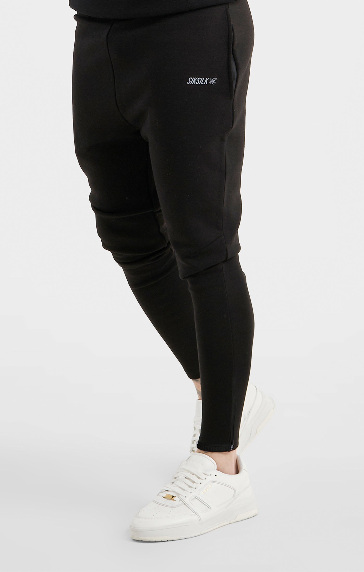 Load image into Gallery viewer, Black Sports Zip Pant