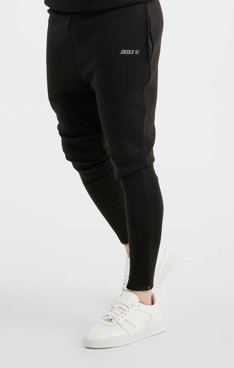Black Sports Zip Pant