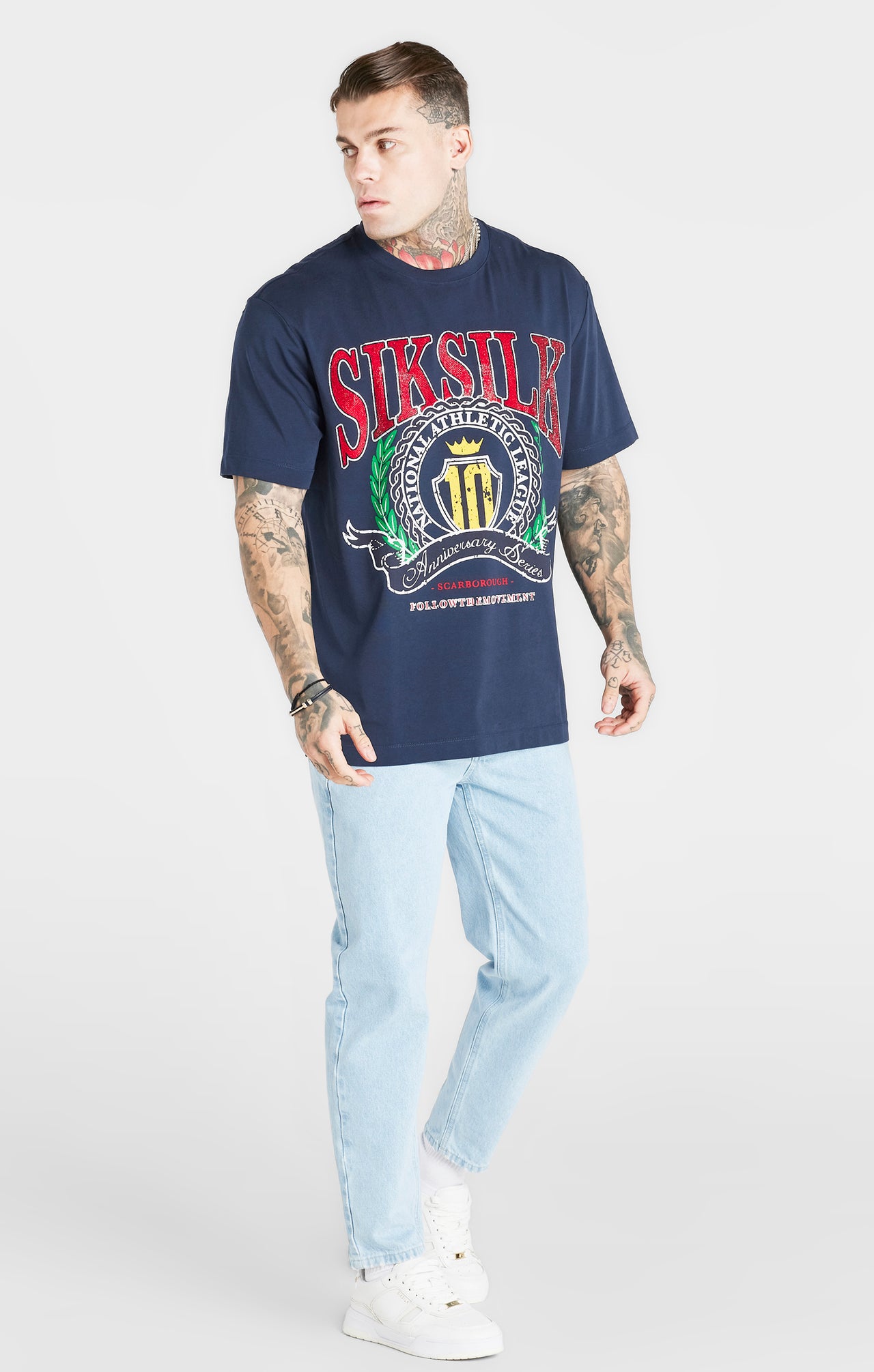 Navy Varsity Oversized T-Shirt (3)