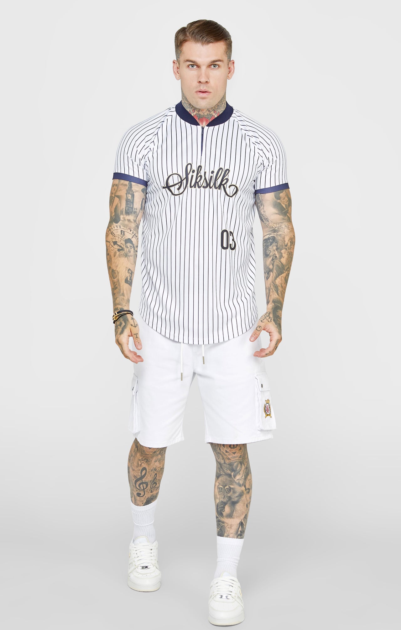 White Fitted Baseball Jersey T-Shirt (2)