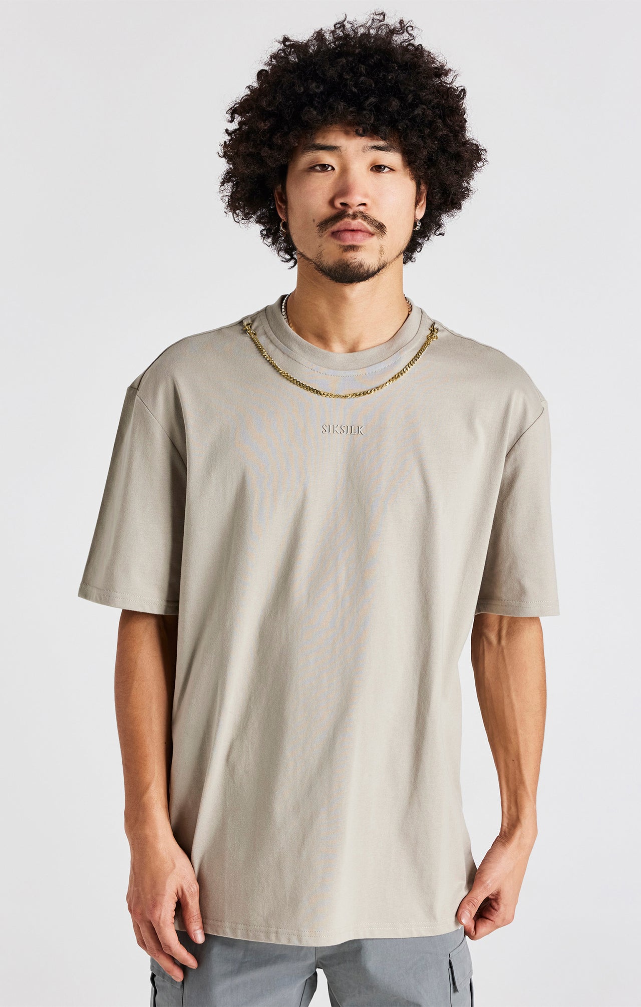 Beige Oversized Chain T-Shirt (1)