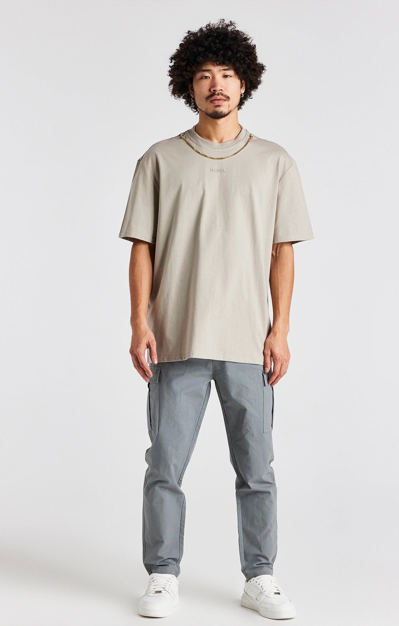 Beige Oversized Chain T-Shirt (3)
