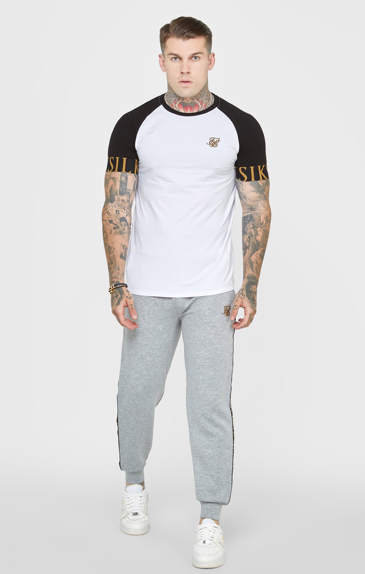 Grey Marl Fitted Track Pant (2)