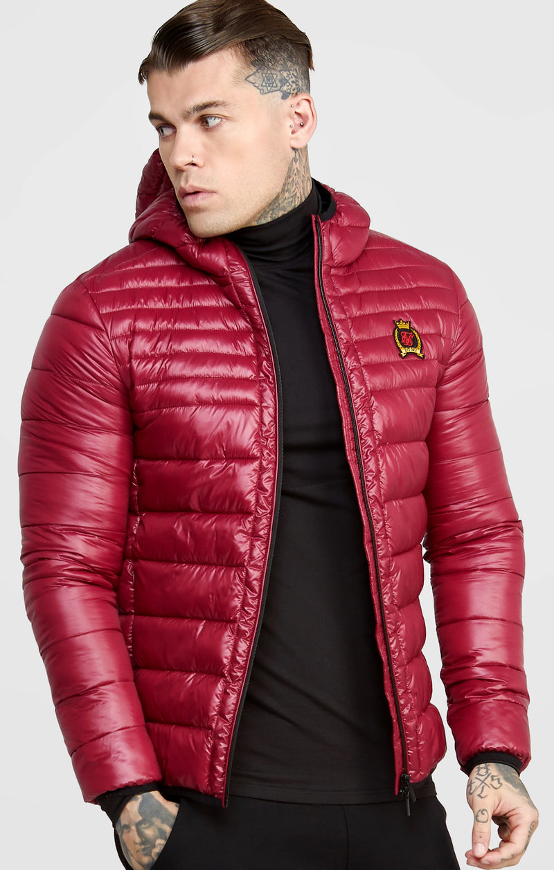 Burgundy Packable Bubble Jacket