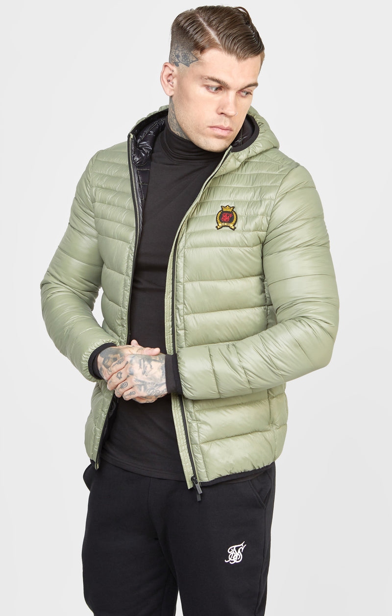 Green Packable Bubble Jacket