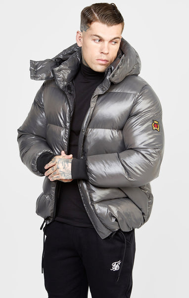 SikSilk Men's Grey Puffer Jacket | SikSilk UK