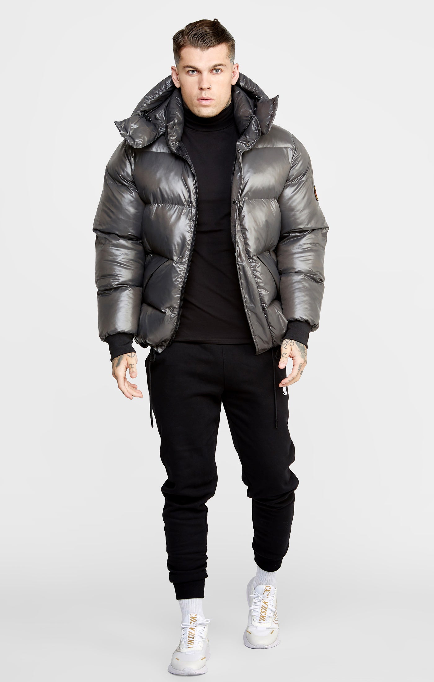 Siksilk puff shop parka grey