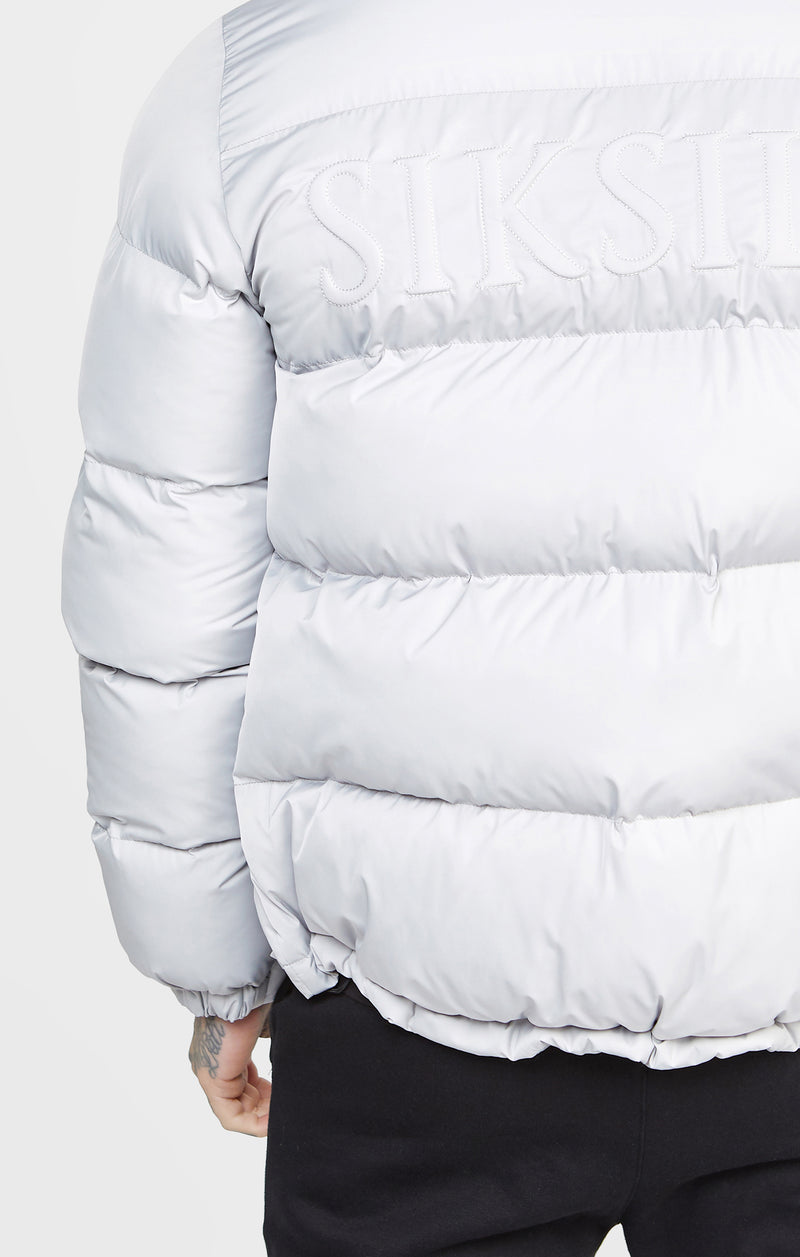 Grey Embossed Logo Puffer Jacket (1)