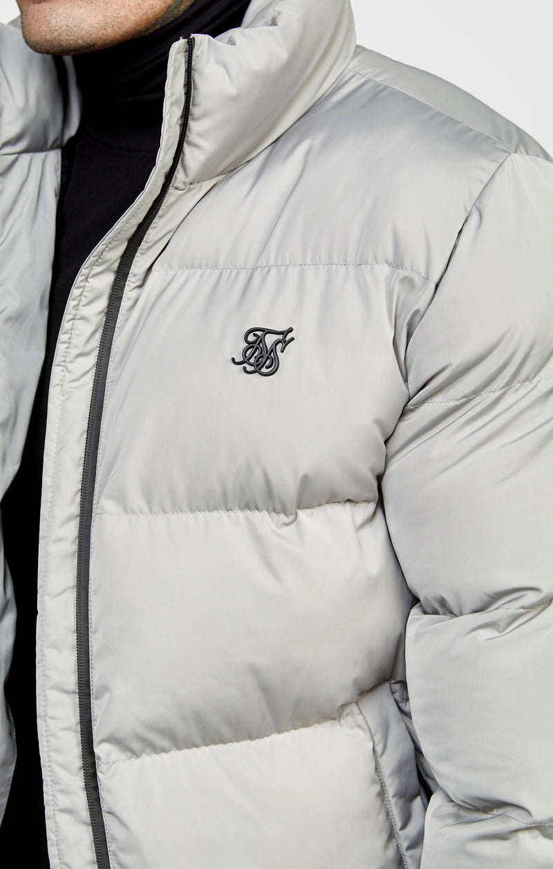 Khaki Embossed Logo Bubble Jacket (1)