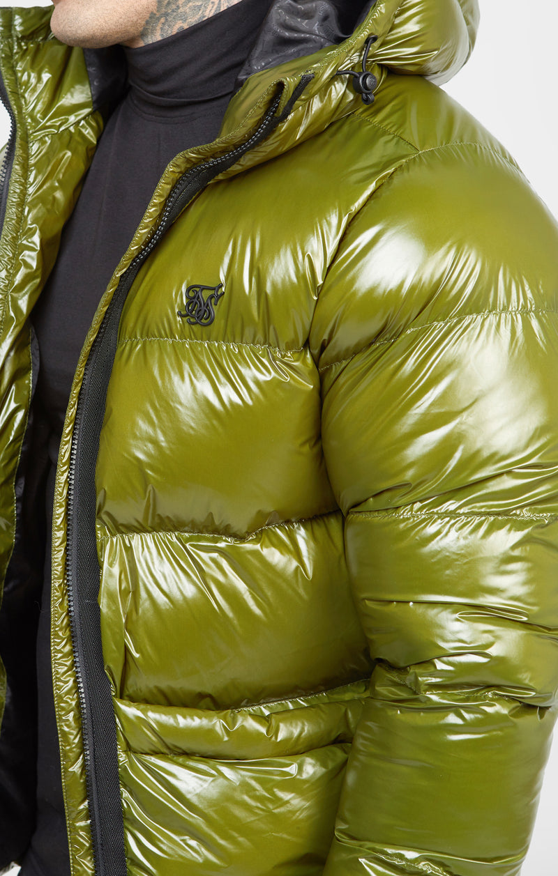 Khaki Gloss Puffer Jacket (1)