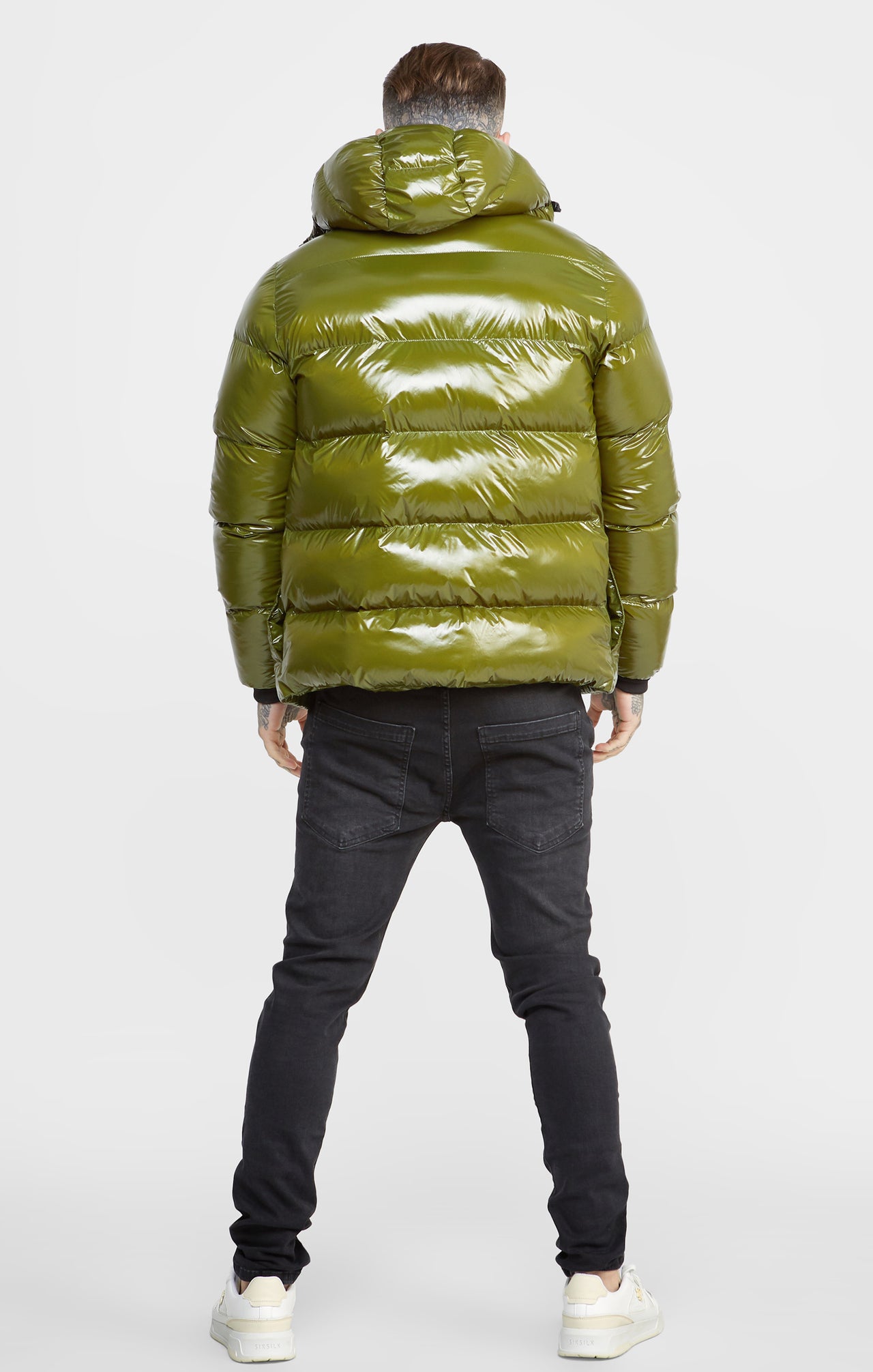 Khaki Gloss Puffer Jacket (4)