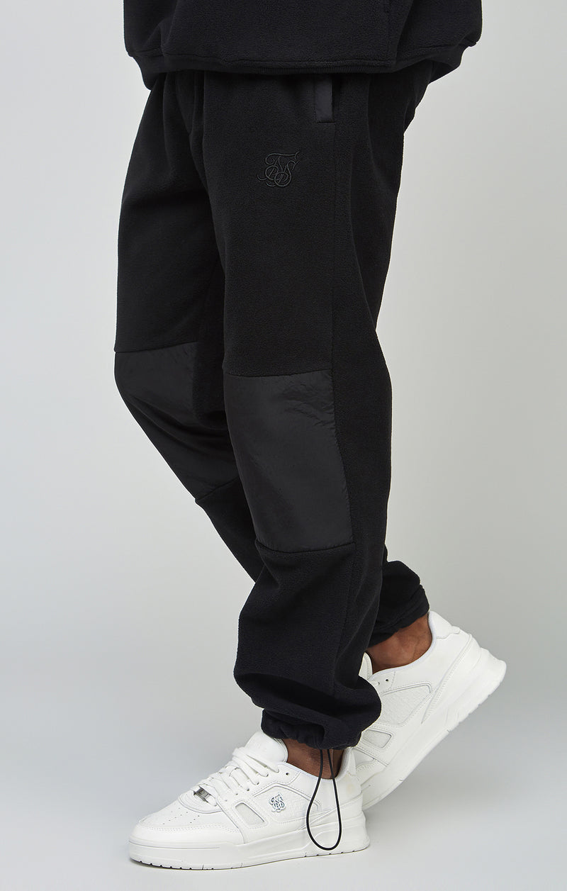Ecru Polar Fleece Panelled Cuffed Jogger