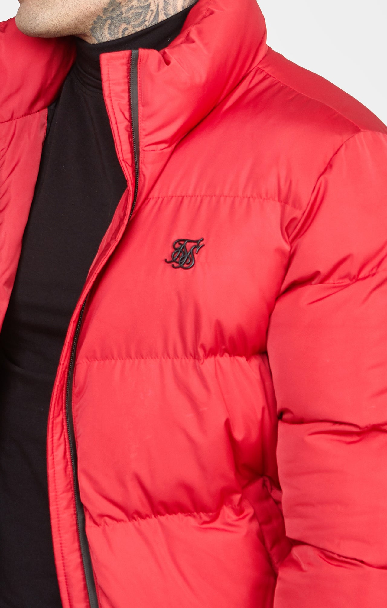 Red Embossed Logo Puffer Jacket (1)
