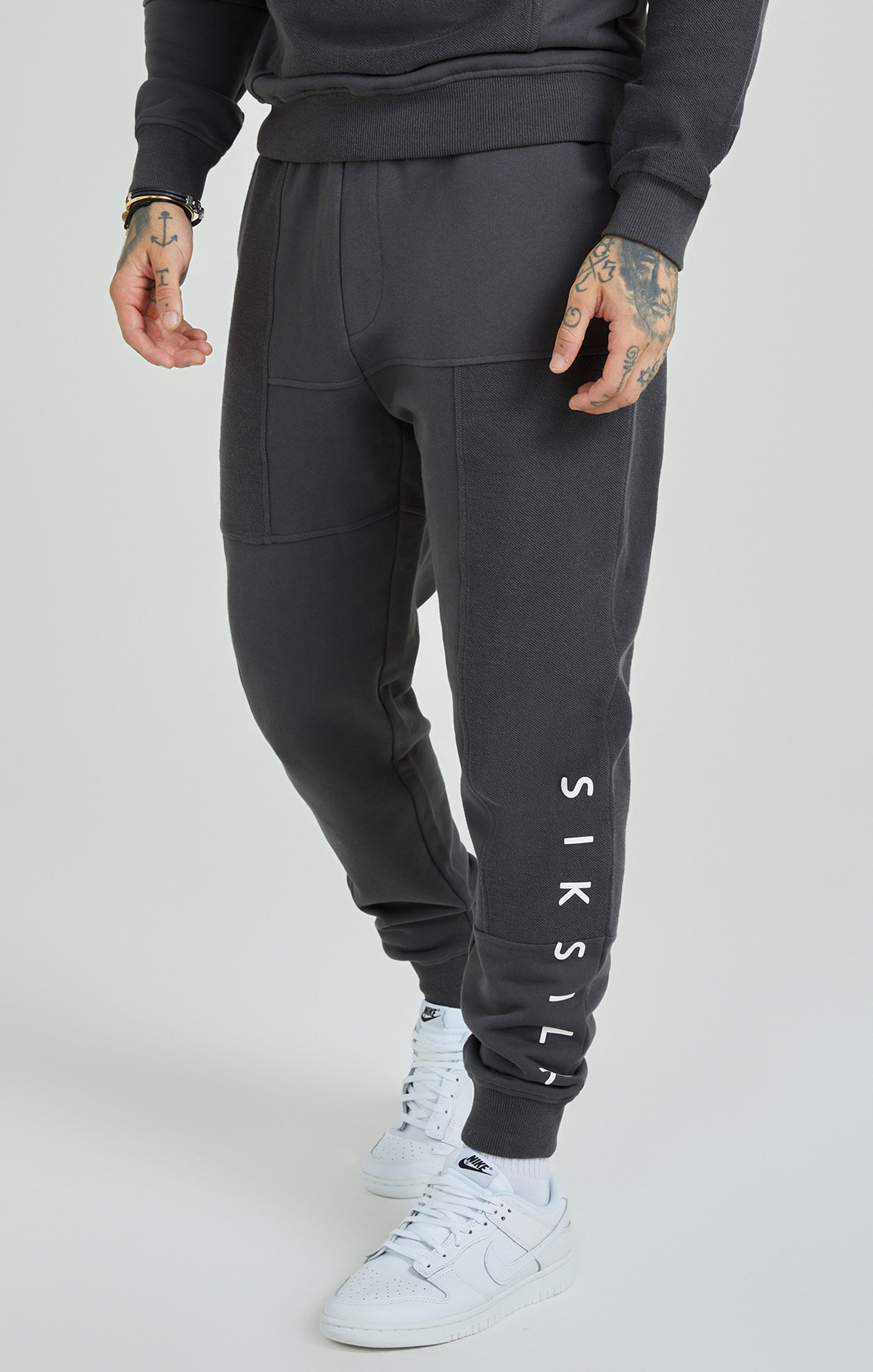 Load image into Gallery viewer, Dark Grey Cut &amp; Sew Joggers