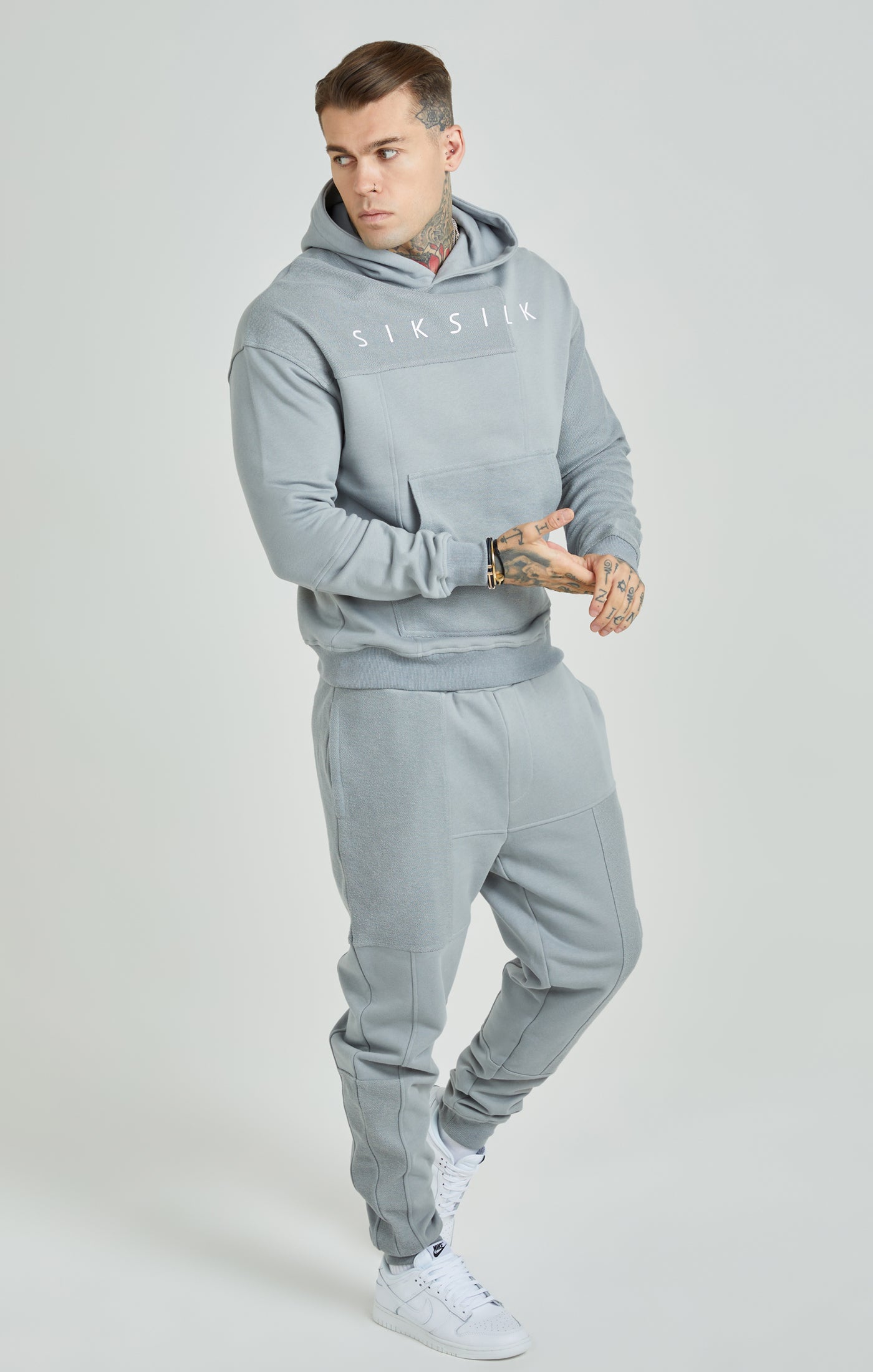 Load image into Gallery viewer, Grey Cut &amp; Sew Joggers (1)
