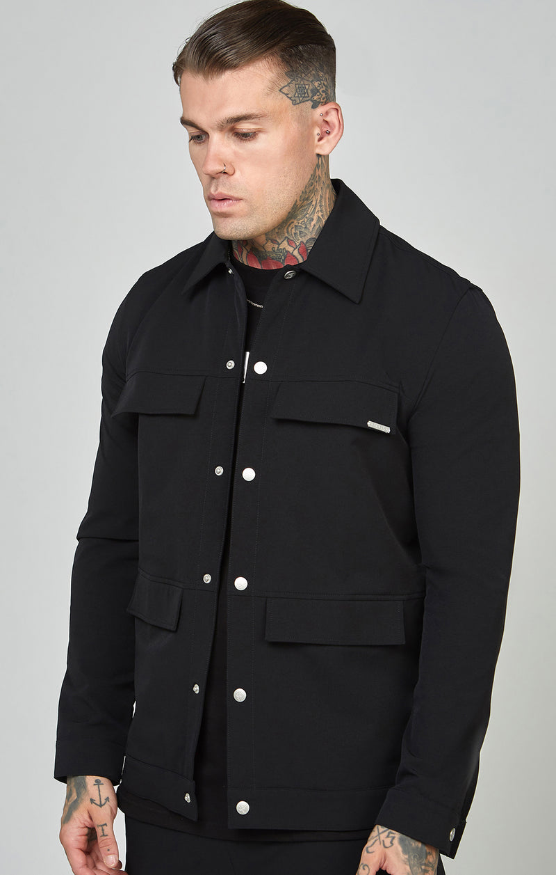 Black Utility Overshirt