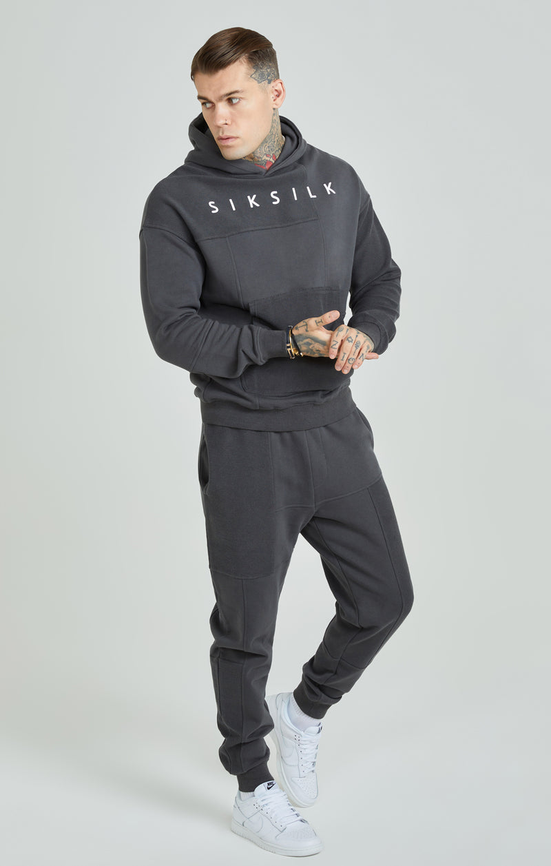 Dark Grey Cut & Sew Relaxed Fit Hoodie (1)