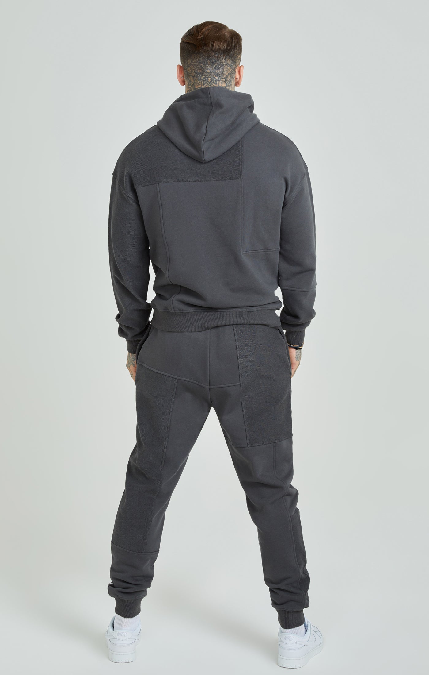 Load image into Gallery viewer, Dark Grey Cut &amp; Sew Relaxed Fit Hoodie (4)