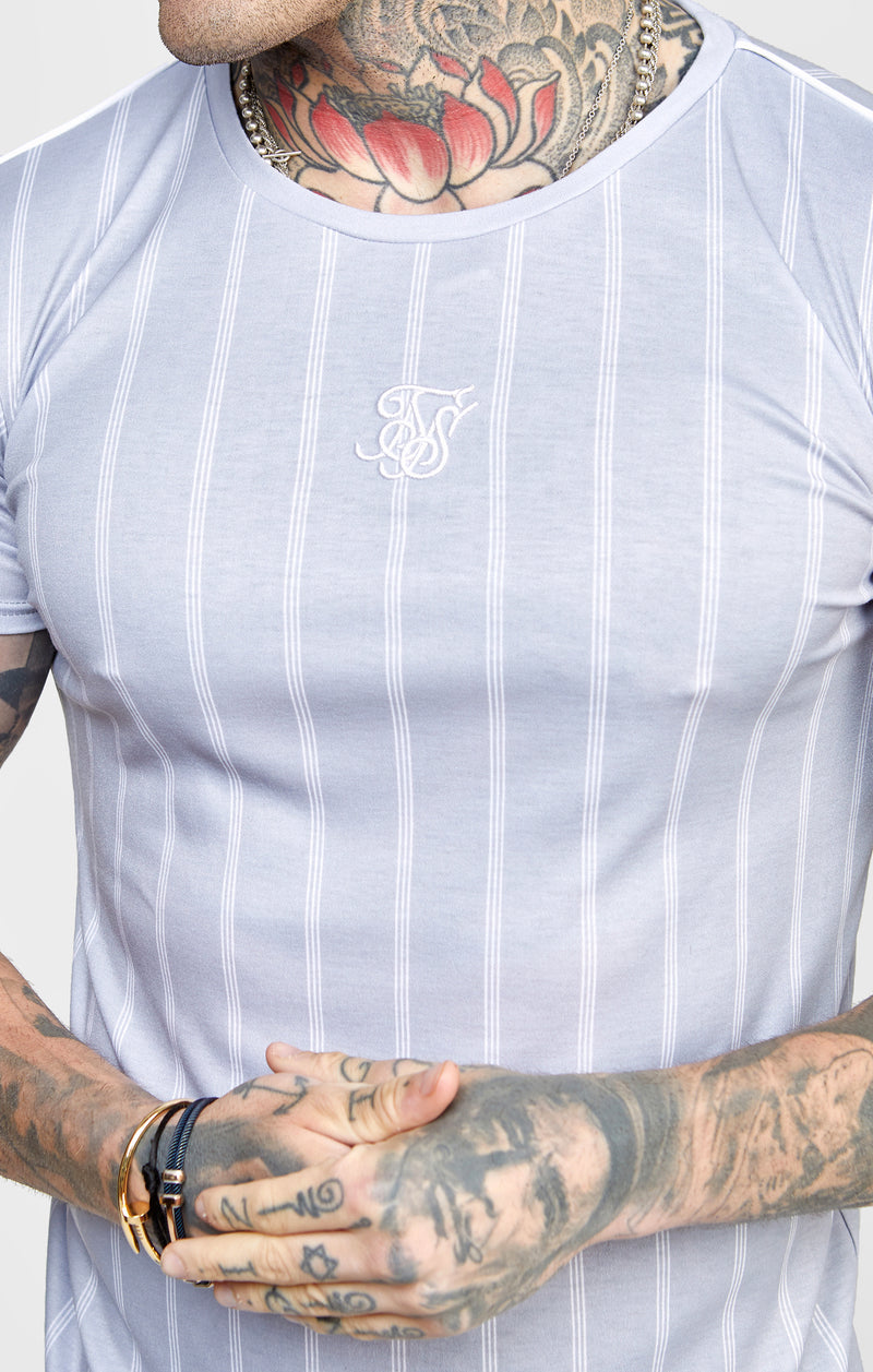 Grey Striped Muscle Fit T-Shirt (1)