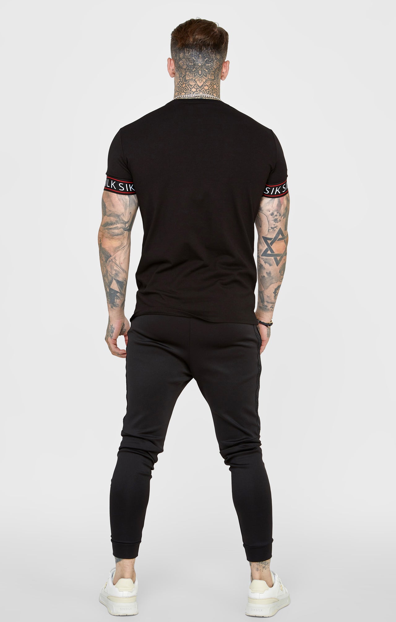 Black Taped Elasticated Cuff T-Shirt (4)
