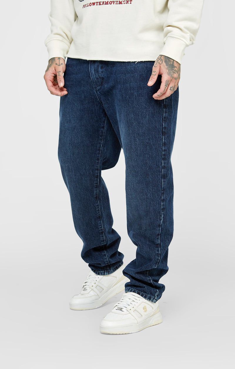 Blue Wash Relaxed Denim Jean