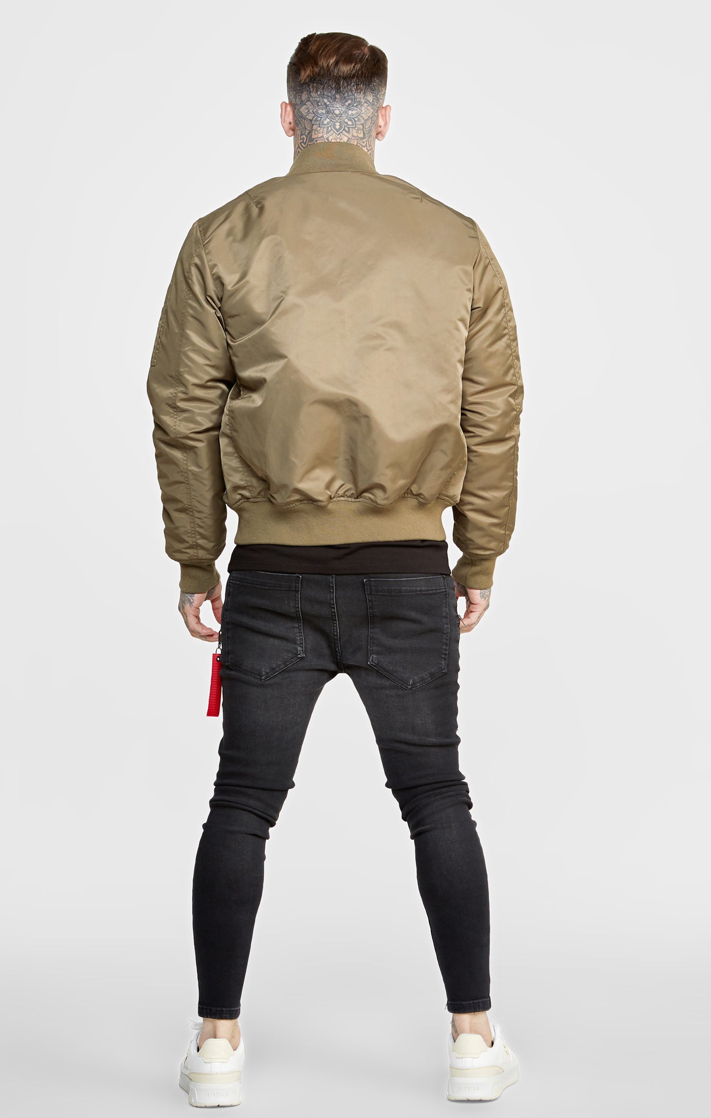 Sik silk 2025 khaki bomber jacket