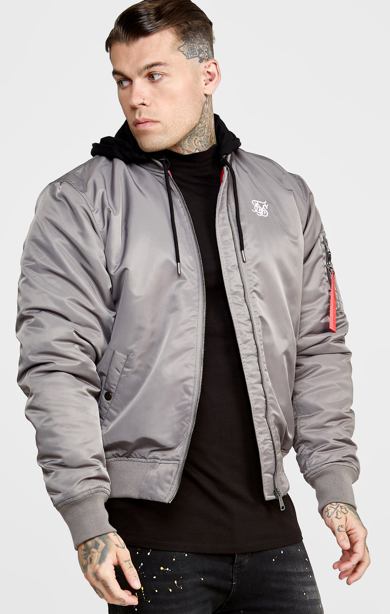 Grey Flight Bomber Jacket