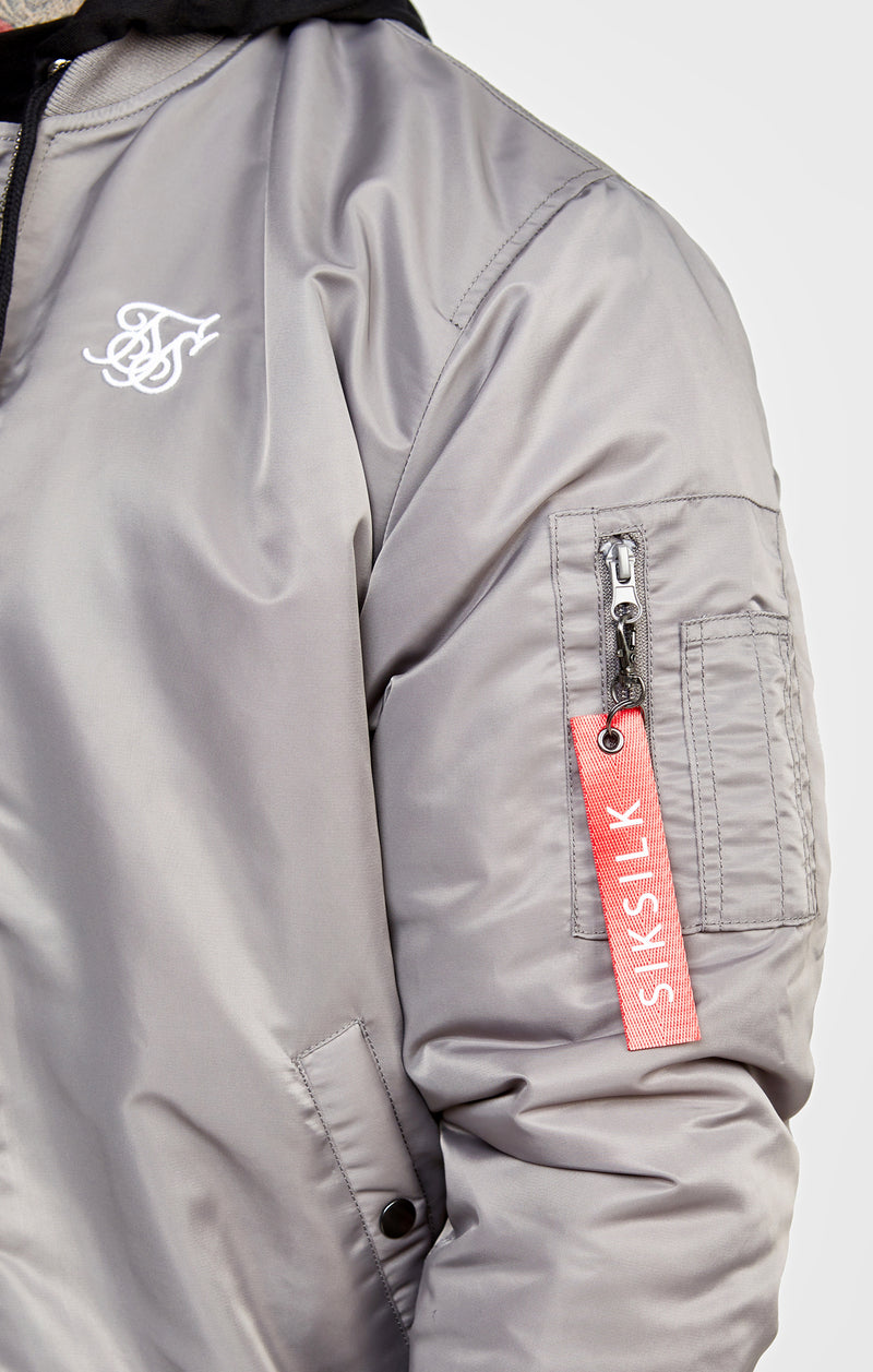 Grey Flight Bomber Jacket (1)
