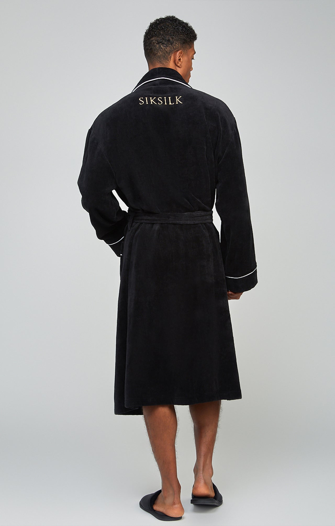 Black Embroidered Dressing Gown (4)