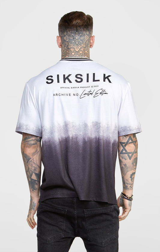Black Fade Oversized Fit Graphic Print T-Shirt
