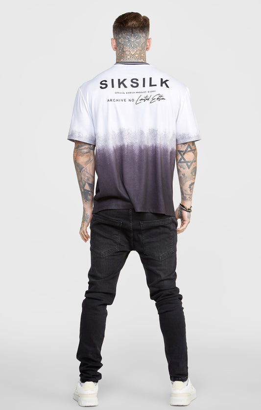 Black Fade Oversized Fit Graphic Print T-Shirt