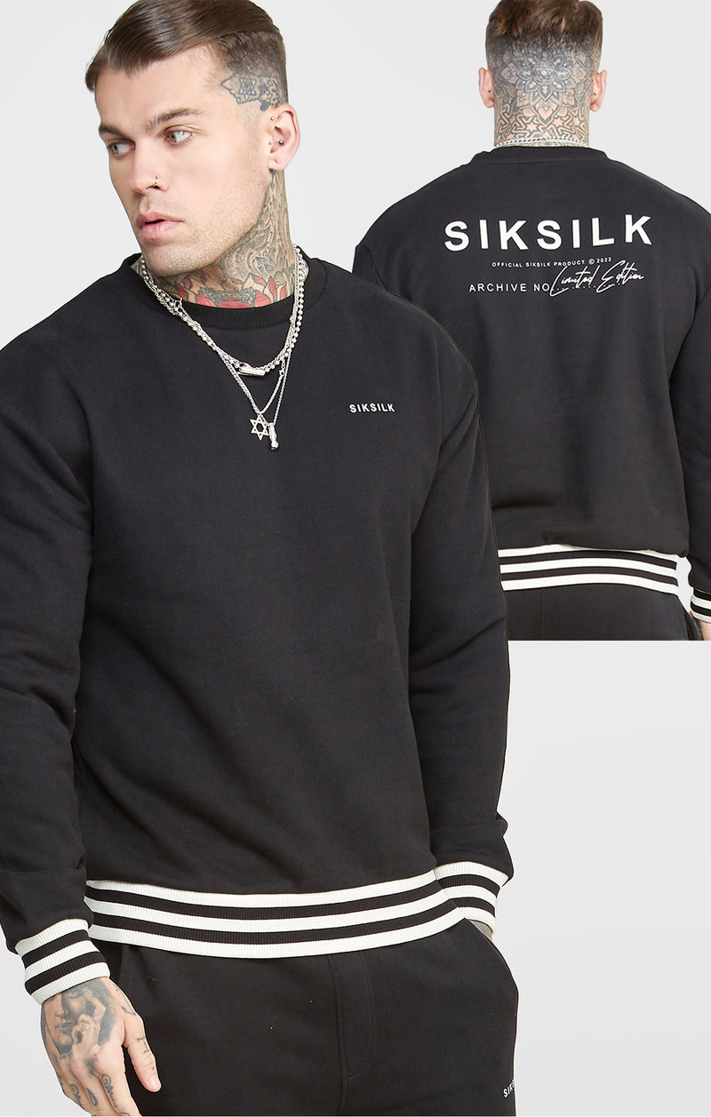 Black Oversized Back Logo Sweat