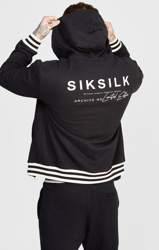 Black Back Logo Zip-Thru Hoodie