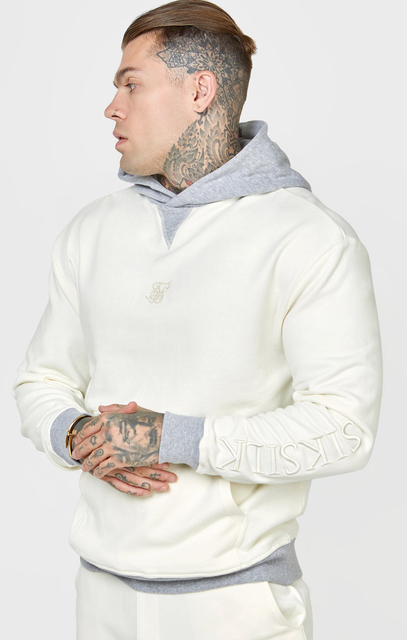 Ecru Contrast Hood Hoodie