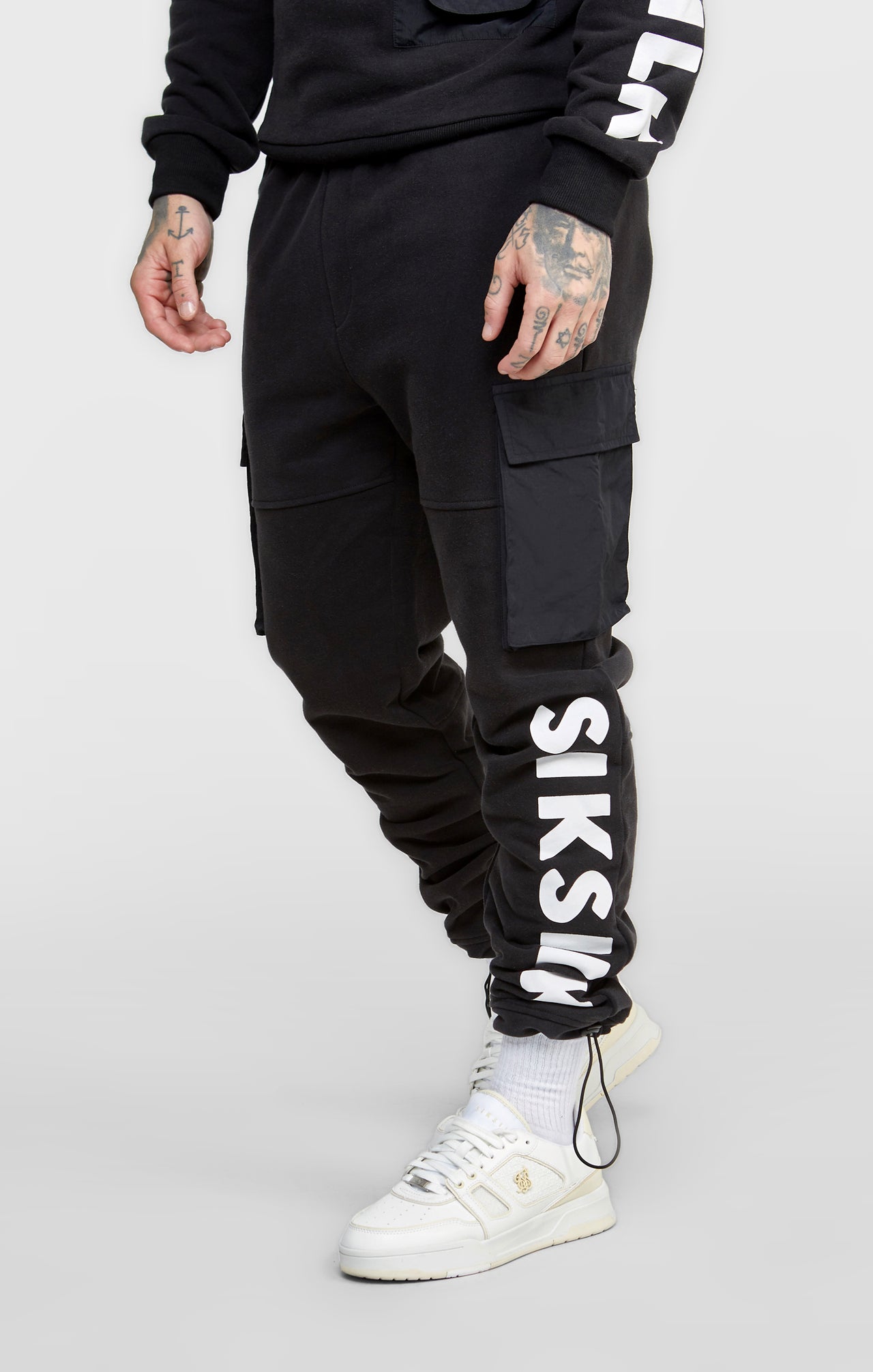 Black Contrast Pocket Cargo Pant