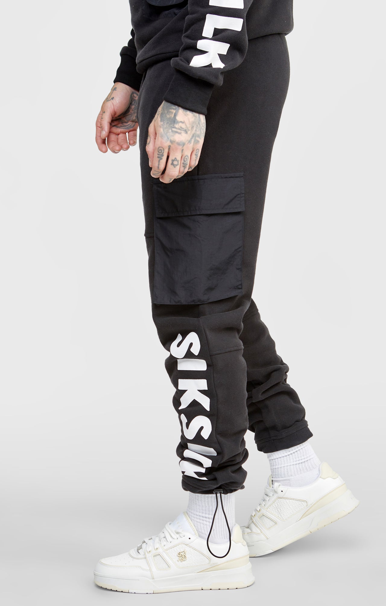 Black Contrast Pocket Cargo Pant (1)