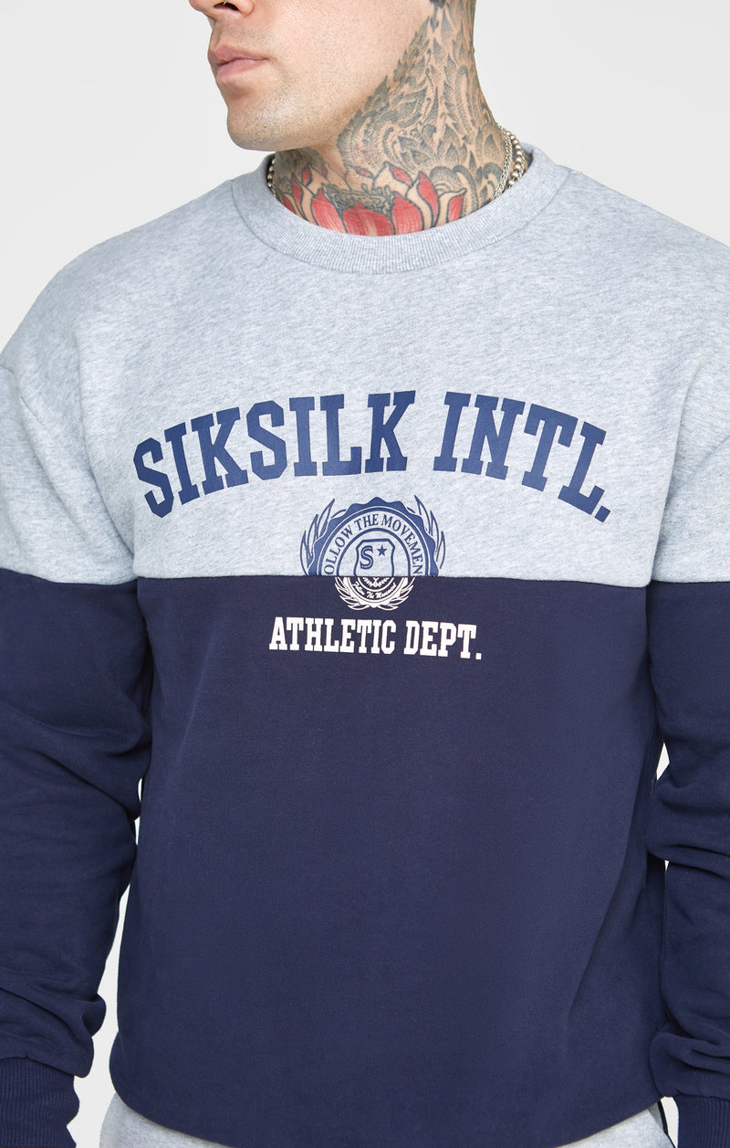 Navy Cut And Sew Oversized Sweat (1)